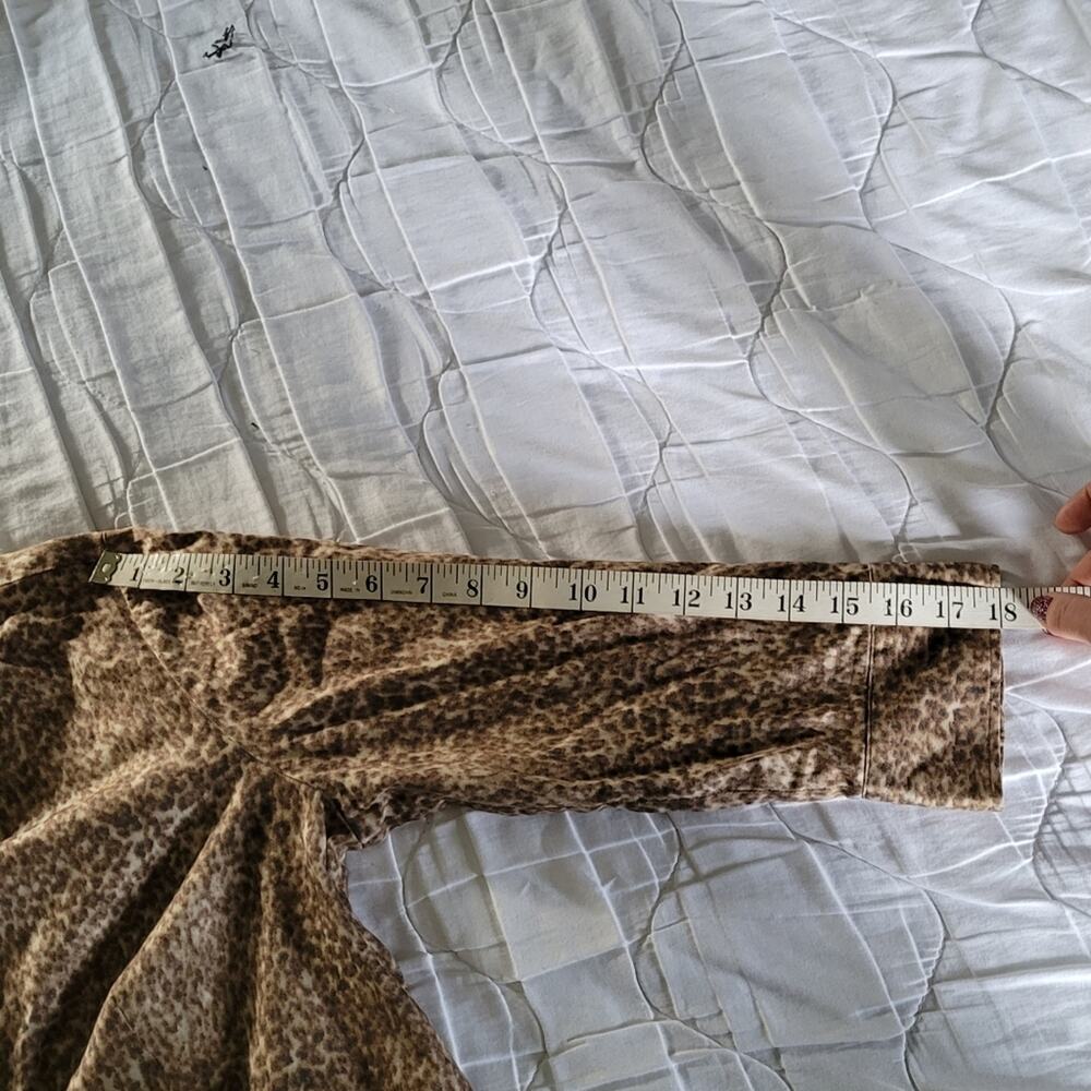 Talbots Light Leopard Print Fitted Button Down Co… - image 6